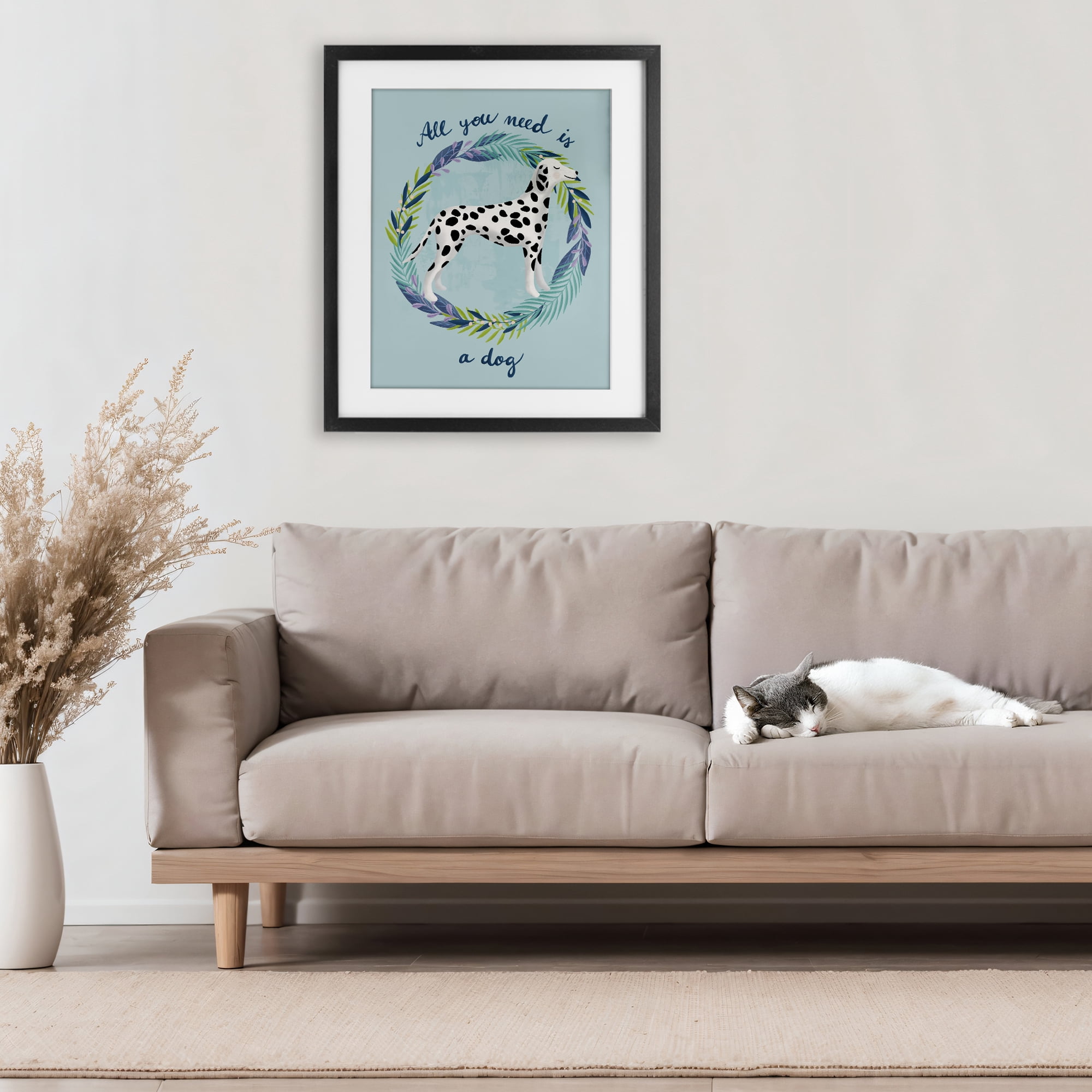 Stupell Industries All You Need Is A Dog Black Framed Print Under Glass, design by Metka Hiti