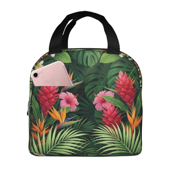 Flower Lunch Bag For Women Men Cute Reusable Insulated Lunch Box Large Capacity Lunch Tote Bag For Work, Picnic Or Travel