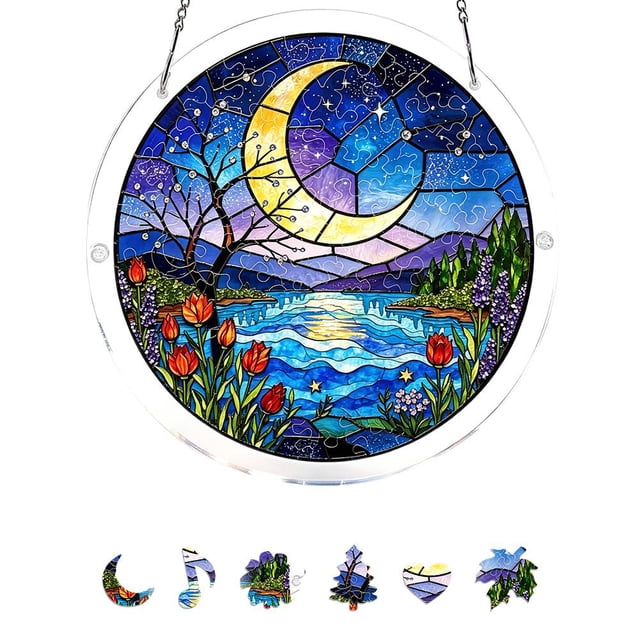 Acrylic Jigsaw Puzzle Suncatcher,Window Suncatcher Acrylic Puzzle,Unique DIY Emerald Flame Hummingbird Sun Catcher PuzzleKit,Sun Catcher AcrylicPuzzles Garden Decoration for Window Garden Hanging