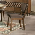 thumbnail image 4 of Furniture of America Elsin Wood 5-Piece Round Dining Table Set in Walnut, 4 of 5
