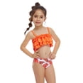 thumbnail image 2 of Bullpiano Toddler Girls Ruffled Swimsuits Two-Pieces Bathing Suits Cami Crop Top And Floral Bikini Bottoms Quick Dry Swimwear Kids Sunsuit Tankini Suit 2-12T, 2 of 3
