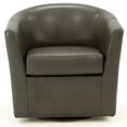 thumbnail image 2 of Pemberly Row 19"H Faux Leather Swivel Club Chair in Charcoal, 2 of 4
