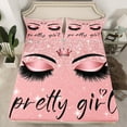 thumbnail image 2 of Homewish 3D Chic Diamond Twin Sheet Sets,Pretty Girl Twin Fitted Sheet,Pink Sequin Print Flat Sheet For Teens,Breathable Home Decor,3-Piece, 2 of 7