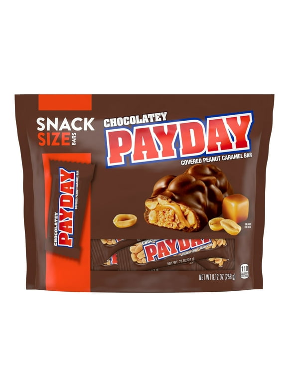 Payday Chocolatey Peanut Caramel Snack Size Candy, Bag 9.12 oz