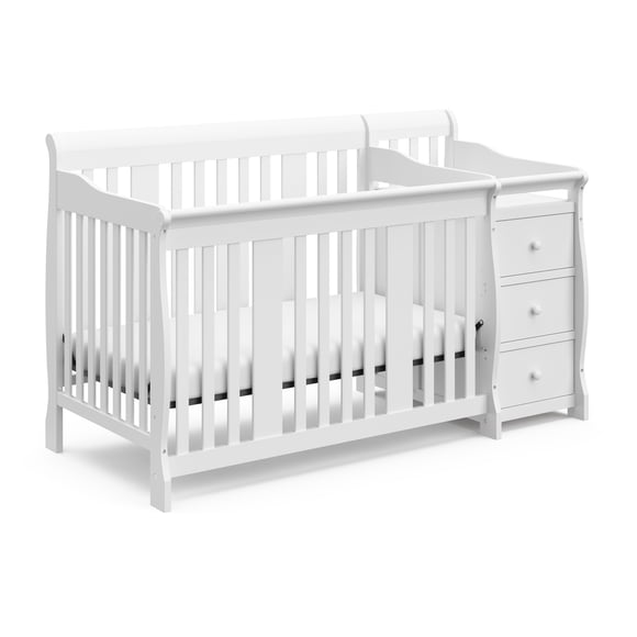 Lit de Bébé 5-en-1 avec Table à Langer Attachée Portofino de Storkcraft, Blanc