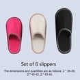thumbnail image 2 of Pantuflas de viaje unisex FLhrweasw 6 pares fieltro suave para hotel fiesta en casa spa familiar, 2 of 9