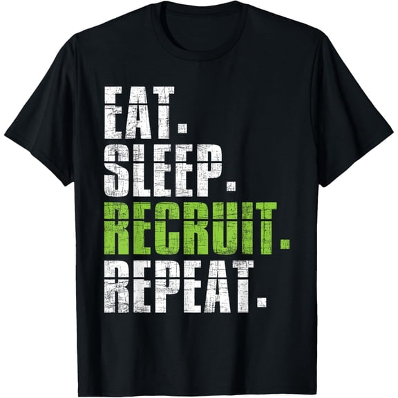 Premium Comfort - Eat Sleep Recruit Repeat - Human Resources Manager Officer T-Shirt