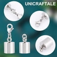 thumbnail image 4 of 20Pcs 2 Sizes Stainless Steel 9mm Inner Diameter Leather Cord Ends with Jump Rings Smooth Barrel End Caps Metal Lobster Claw Clasps with End Caps Terminators for DIY Jewelry Making, 4 of 6
