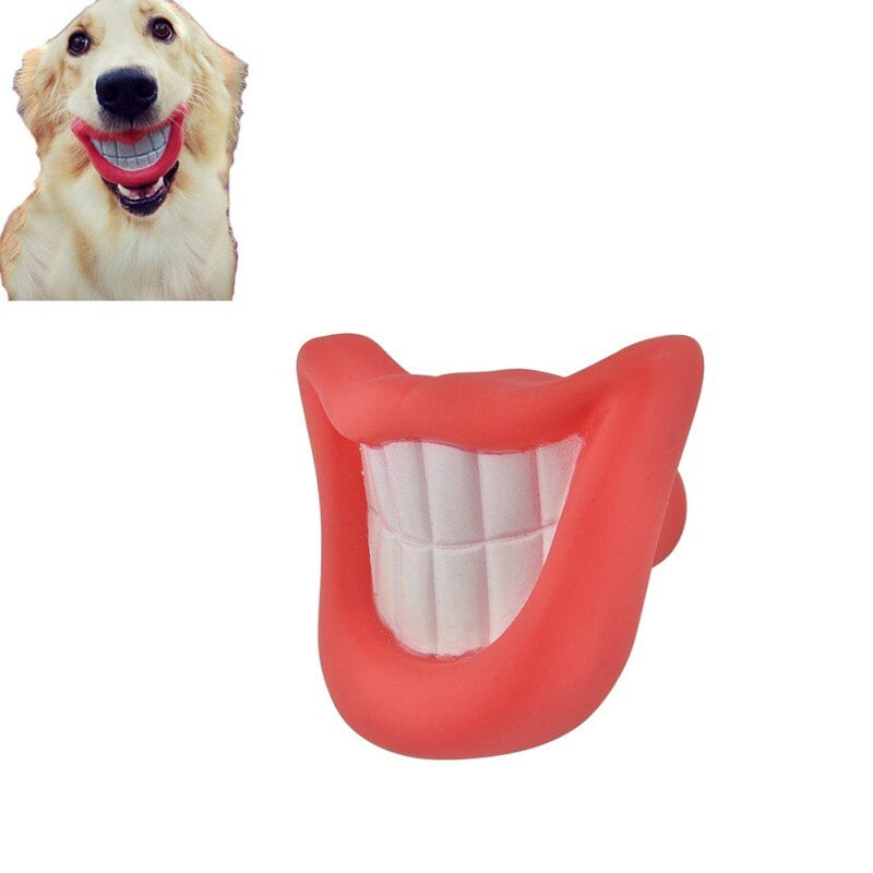 Pet Mouth Dog Toys Puppy Squeak Novelty Chewing Funny Joke Prank Teeth Pig Nose 