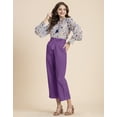 thumbnail image 5 of Moomaya Solid Cotton Trousers For Women, Elastic Waist Pajama Pants, 5 of 8
