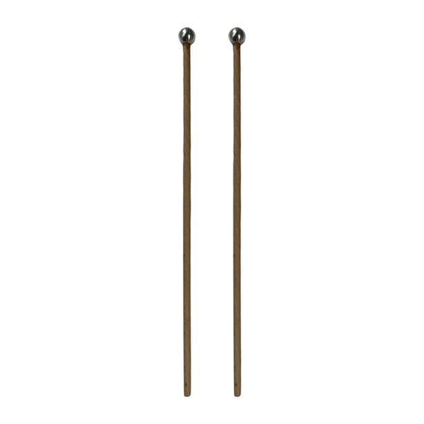 2 piezas Glockenspiel mazo profesional principiantes cabeza de metal Marimba mazos cabeza larga y redonda