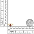 thumbnail image 6 of Gem Stone King 10K Yellow Gold Red Garnet and White Created Sapphire 3-Stone Ring for Women | 1.76 Cttw | Oval 8X6MM | Gemstone January Birthstone | Size 9, 6 of 6