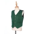thumbnail image 5 of vastwit Kids Boys Formal Suit Vest Classic Fit V-Neck Single Breasted Dress Waistcoat Dark Green-B 14, 5 of 7