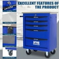 thumbnail image 4 of 5-Drawer Rolling Tool Chest with Stainless Steel Countertop,Tool Chest with Secure Locking System,Mobile Storage Tool Cabinet with 360°Wheels and Padded Feet,for Home,Garage (Blue), 4 of 18
