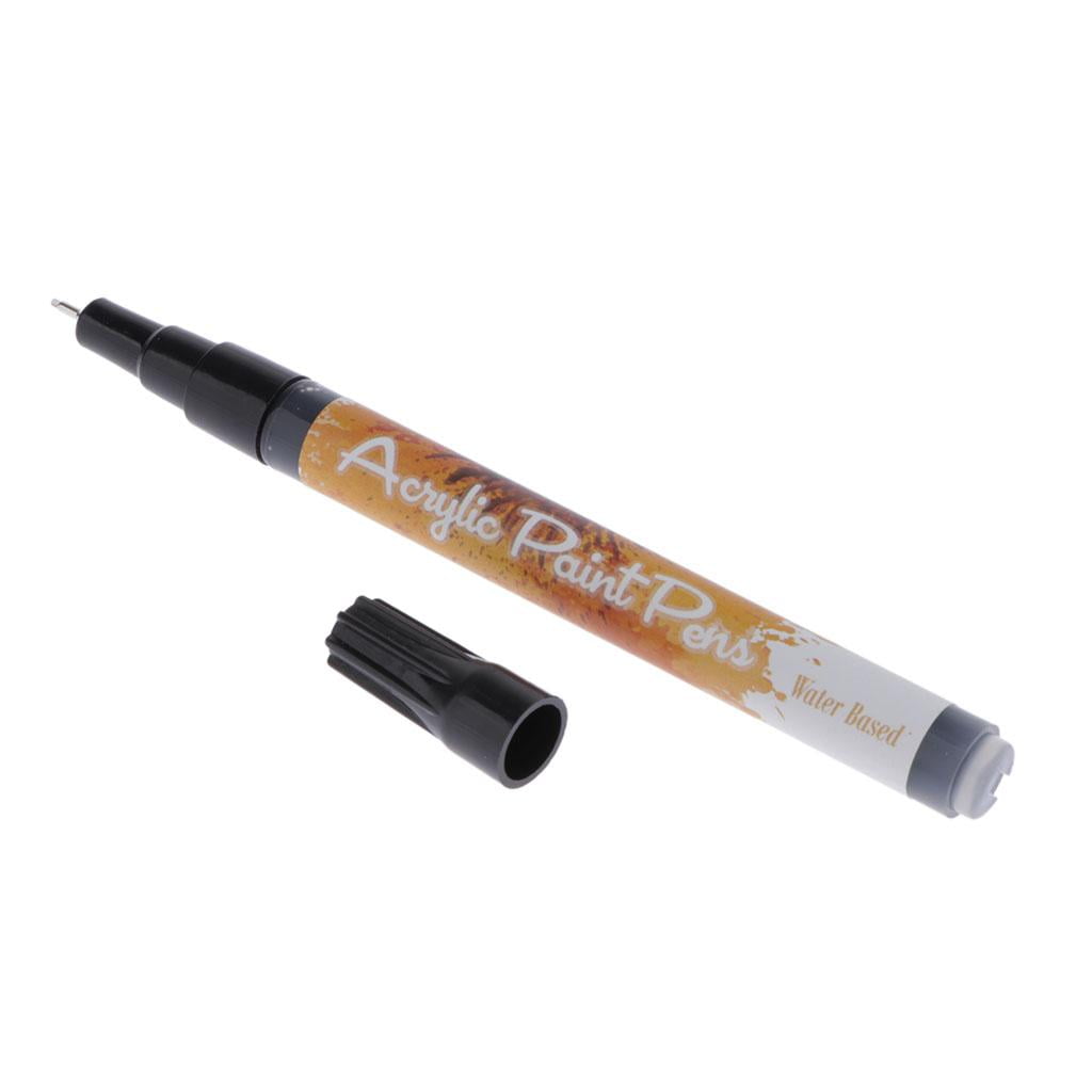 2 Pcs Black Acrylic Pens Acrylic Felt Pen for Canvas, Painting Stones