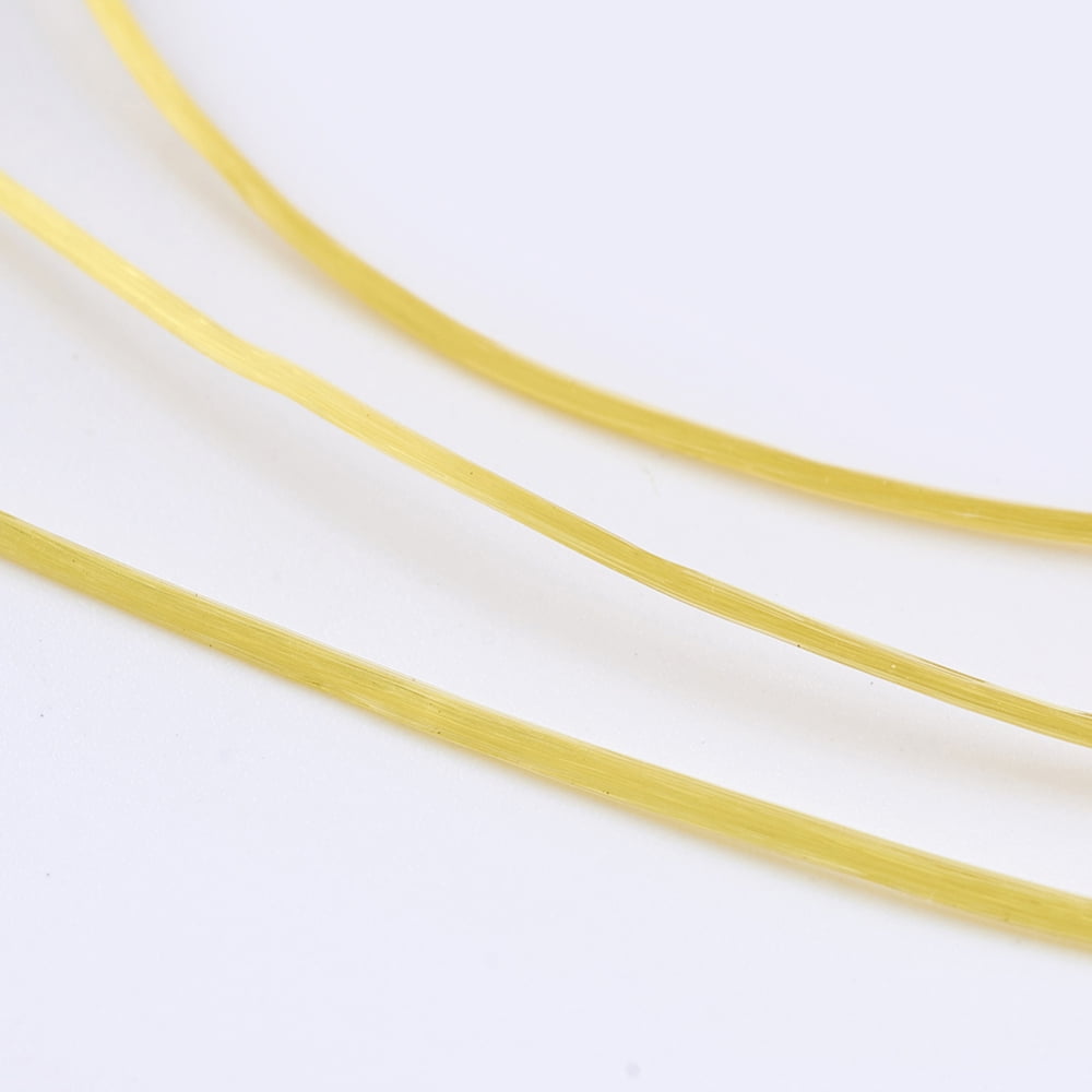 Flat Elastic String Elastic Beading Thread for Stretch Bracelet Making Yellow 0.6mm 54.68 yards(50m)/roll