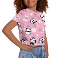 thumbnail image 4 of Uourmeti Horse Kids Short T-Shirt Girls Summer Crop Top Cherry Blossom Casual Loose Sports Pullover Lightweight Soft Crew Neck Short Sleeve, 4 of 5