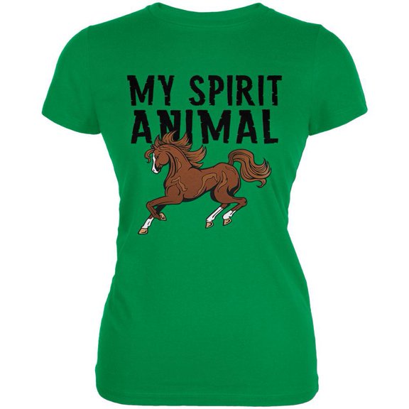 My Spirit Animal Horse Irish Green Juniors Soft T-Shirt - Large