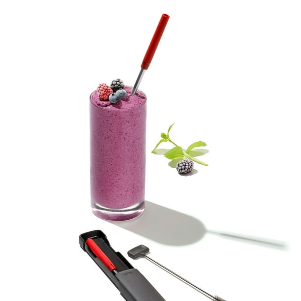  OXO Good Grips Stainless Steel 4 Piece Reusable Straw