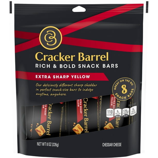 Cracker Barrel Rich & Bold Extra Sharp Yellow Cheddar Cheese Snacks, 8