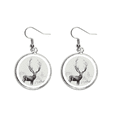 thumbnail image 1 of Reindeer mas Artistic Effect Watercolor Ear Dangle Silver Drop Earring Jewelry Woman, 1 of 3
