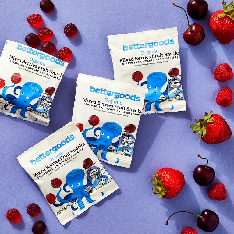 bettergoods Organic Mixed Berry Fruit Snacks 0.7 oz 10 Count Vegan