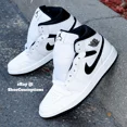 thumbnail image 1 of N I-K-E A i r-Jor-dan 1 Mid Shoes White Black DQ8426-132 Men's Sizes NEW, 1 of 6
