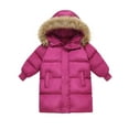 thumbnail image 5 of newwalpole Girls Long Puffer Coat Fuzzy Hooded Puffer Jacket Kids Heavyweight Warm Insulated Parka Outerwear Winter Snow Coats Hot Pink for Size 3-4 Years, 5 of 5