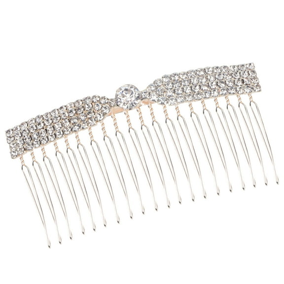ROSENICE Womens Hair Pieces 1Set Rhinestone Hair Comb Silver Alloy For Elegant Look