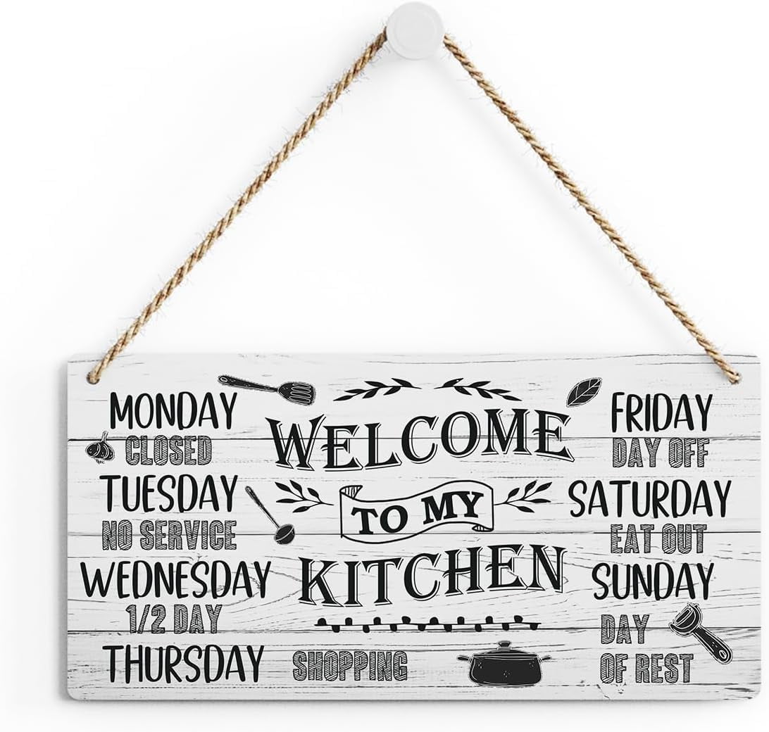 Decorative Freestanding Wooden Kitchen Sign for Home Decor and