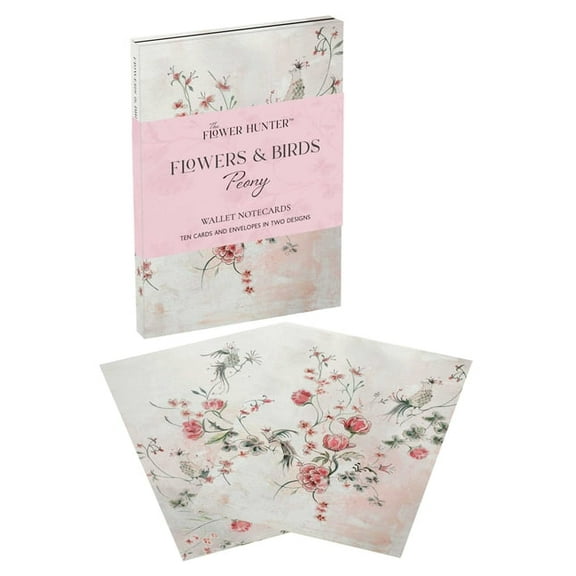 Flowers & Birds Peony Wallet Notecards, (Paperback)