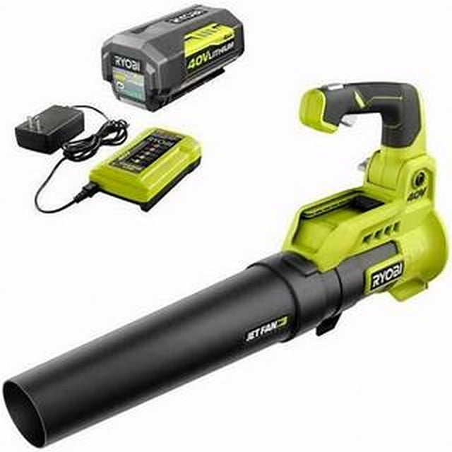 Soplador de hojas RYOBI 40V 110 MPH 525 CFM con batería