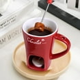 thumbnail image 6 of Chocolate Fondue Mug Set with Fork, 2026 Upgrade Personal Chocolate Melting Cup, Mini Ceramic Melting Mugs for Chocolate Cheese & Desserts, Ideal Gift for Date Nights Birthdays Anniversary (Mixed2), 6 of 9