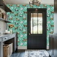 thumbnail image 3 of Western Peel and Stick Wallpaper Elegant Horses Floral Green Wall Mural 17.7in x 9.8ft Self Adhesive Removable Wall Paper Renter Friendly Wallpaper for Nursery Bedroom Cabinets, 3 of 8