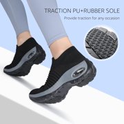 Women's Walking Shoes Arch Support Non Slip Work Shoes Breathable Knit Upper Lightweight for Plantar Fasciitis