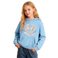 thumbnail image 2 of ZHOGXU Boys Girls Seahorse Pearl Seashell Ocean Graphic Pullover Hoodie Long Sleeve Casual Sweatshirt Top With Pocket For Kids Youth Loose Fit Everyday Wear,Blue,6-7 Years, 2 of 4
