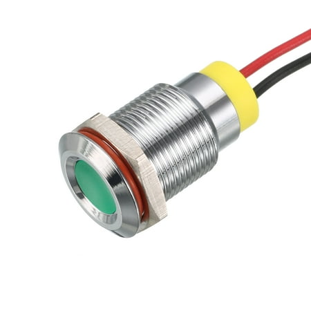 

Uxcell Signal Indicator Light AC/DC 110V 12mm/0.47 Green LED Metal Shell