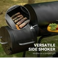 thumbnail image 3 of Royal Gourmet 30" CC1830F Barrel Charcoal Grill with Offset Smoker,Charcoal Grill for Outdoor Grilling and Backyard Cooking, Black, 3 of 11