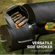 Royal Gourmet CC1830FC 28 Charcoal Grill with Offset Smoker, With Cover,855 Sq. In. Cooking Area, Front Shelf,Charcoal Grill for Outdoor Grilling and Backyard Cooking, Black