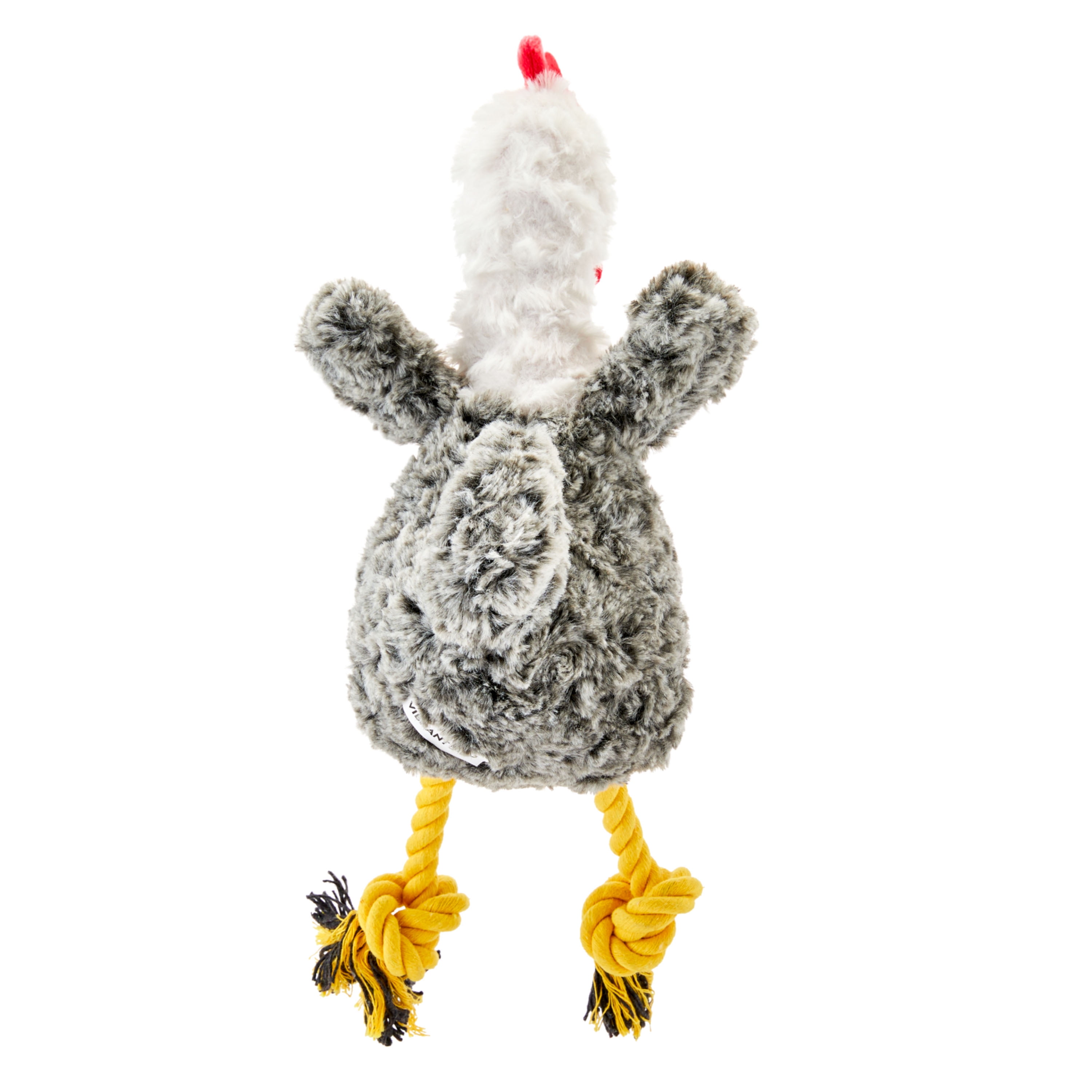 Vibrant Life Cozy Buddy Chicken with Rope Dog Toy Soft Plush Chew