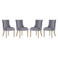 thumbnail image 1 of Modway Pose 19" Modern Performance Velvet Dining Chair, Gray, Set of 4, 1 of 7