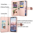thumbnail image 4 of Wallet Phone Case for Samsung Galaxy A14 5G, PU Leather Wallet Case Cover and Cash Credit Card Holder for Women Wen, Ebizware Detachable Wallet Case with Magnetic Kickstand & Strap-Rose Gold, 4 of 8