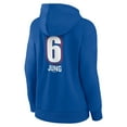 thumbnail image 3 of Women's Josh Jung Royal Texas Rangers Fastball Player Name & Number Pullover Hoodie, 3 of 3