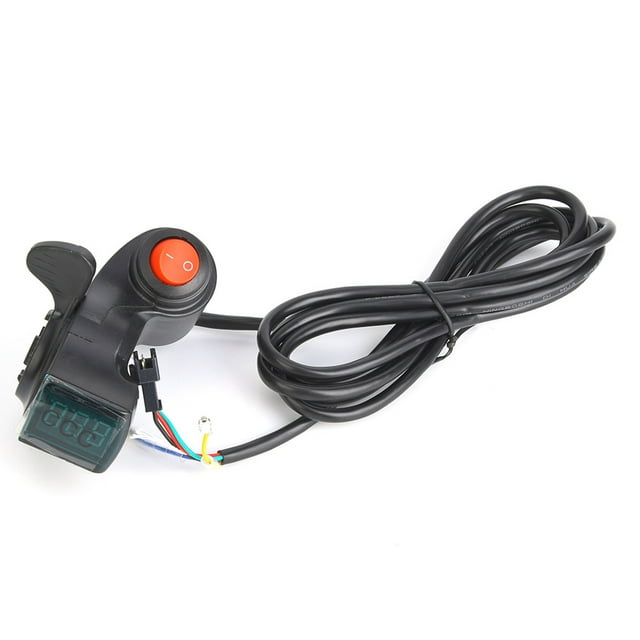 Acelerador de pulgar para bicicleta eléctrica, pantalla LCD, interruptor de alimentación de voltaje de batería Digital para vehículo eléctrico