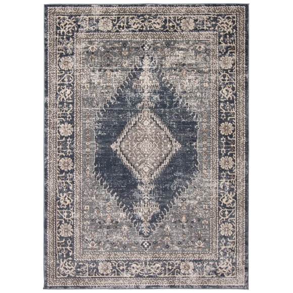 Oregon Bijar Blue/Grey Polypropylene Rug 6'7" x 9'6"