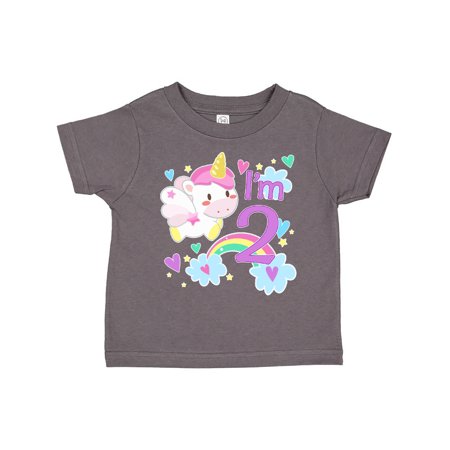 

Inktastic I m Two- cute unicorn birthday Gift Toddler Boy or Toddler Girl T-Shirt