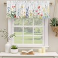 thumbnail image 2 of Spring Flowers Curtain Valances for Windows, Kitchen Valance Window Treatments Panel 2 Pack, Simple Botanical Wildflowers Herbs Rod Pocket Short Curtains for Bathroom Bedroom 54 x 18 Inch, 2 of 8