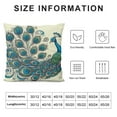 thumbnail image 5 of JRXY  Peacock Pillow Sham, Ornate Peacock with Majestic Tail Feather Dangling Around Birds Wing Illustration, Decorative Printed Pillowcase, Ceil Blue White, 5 of 5
