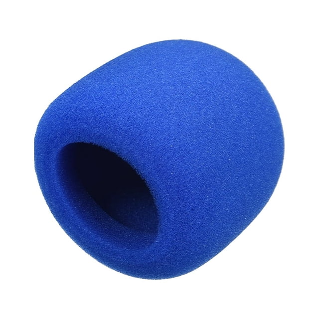 Funda de espuma azul tipo bola gruesa para micrófono de auriculares Uxcell