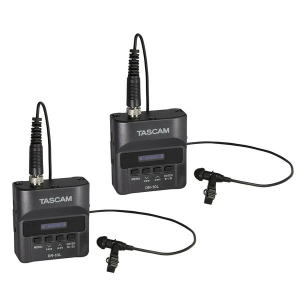 Tascam Enregistreur Audio Numérique Micro SD Portable avec Micro Lavalier, 2 Pack DR-10L